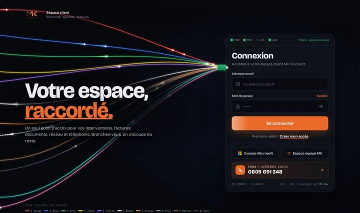 Proposition &laquo;&nbsp;La fibre&nbsp;&raquo; pour la page de connexion de l'espace client.
