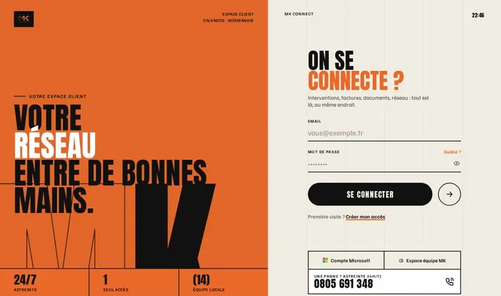 Proposition &laquo;&nbsp;L'affiche&nbsp;&raquo; pour la page de connexion de l'espace client.